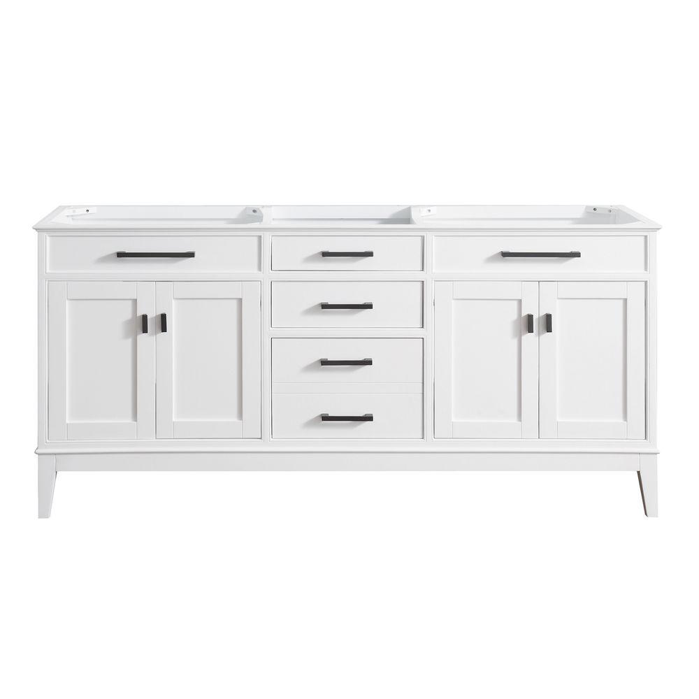 Avanity Madison 72 In W X 21 In D X 34 In H Vanity Cabinet In White Madison V72 Wt The Home Depot