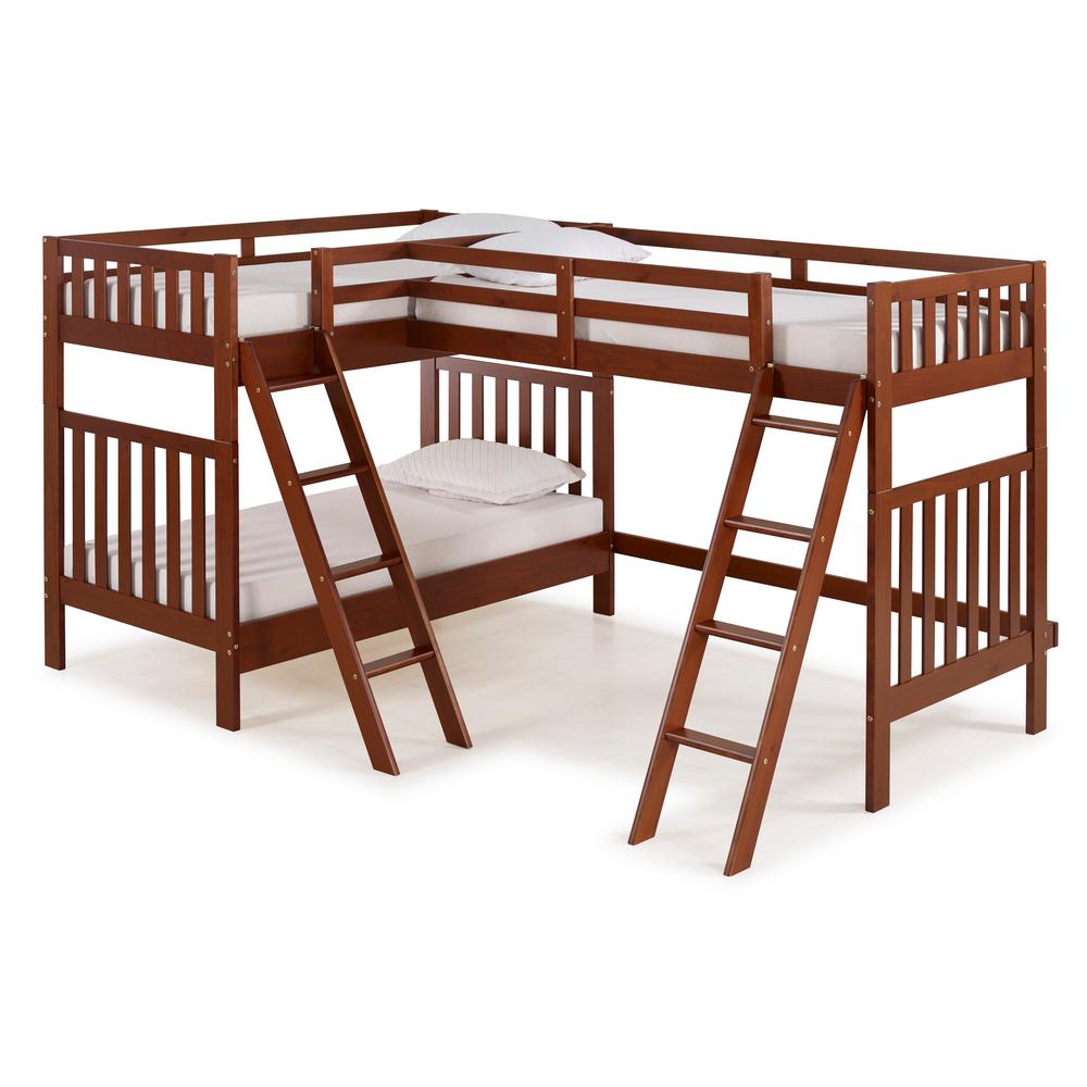 Alaterre Furniture Aurora Chestnut Twin Over Bunk Bed With Aurora Chestnut Twin Over Bunk Bed With Third Extension