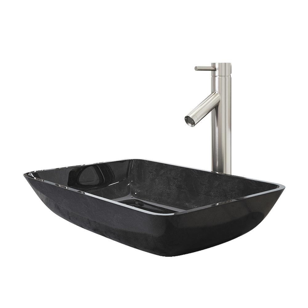 Vigo Rectangular Gray Onyx Glass Vessel Bathroom Sink Set With Dior Faucet In Brushed Nickel Vgt1951 The Home Depot - Vigo Rectangular Gray Onyx Glass Vessel Bathroom Sink Vigo Rectangular Gray Onyx Glass Vessel Bathroom Sink Set With Dior Faucet In Brushed Nickel Vgt1951 The Home Depot - Vigo Rectangular Gray Onyx Glass Vessel Bathroom Sink