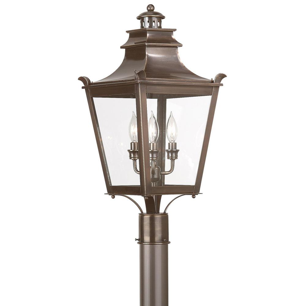 Troy Lighting Dorchester 3 Light Outdoor English Bronze Post Troy Lighting Dorchester 3 Light Outdoor English Bronze Post