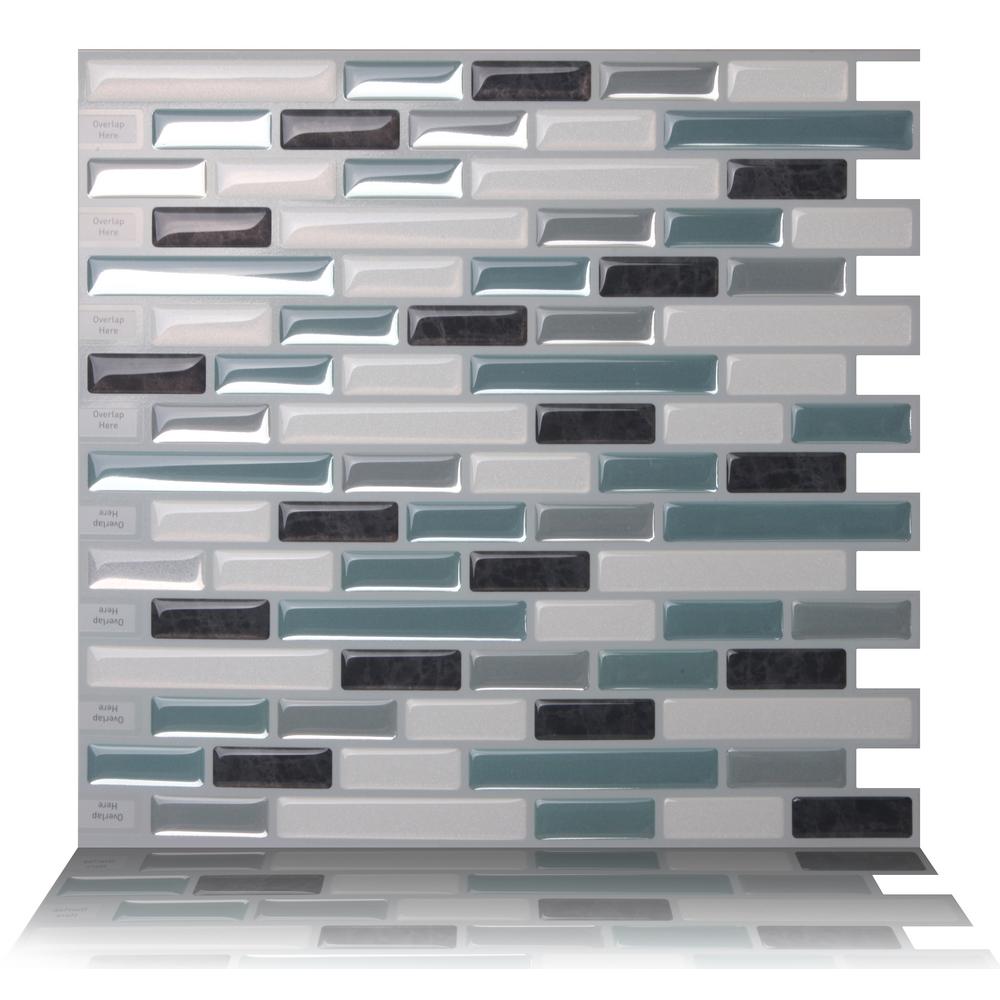 Tic Tac Tiles Como Marrone 10 In W X H L And Stick Self H L And Stick Self Adhesive Decorative Mosaic Wall Tile Backsplash 5 Tiles