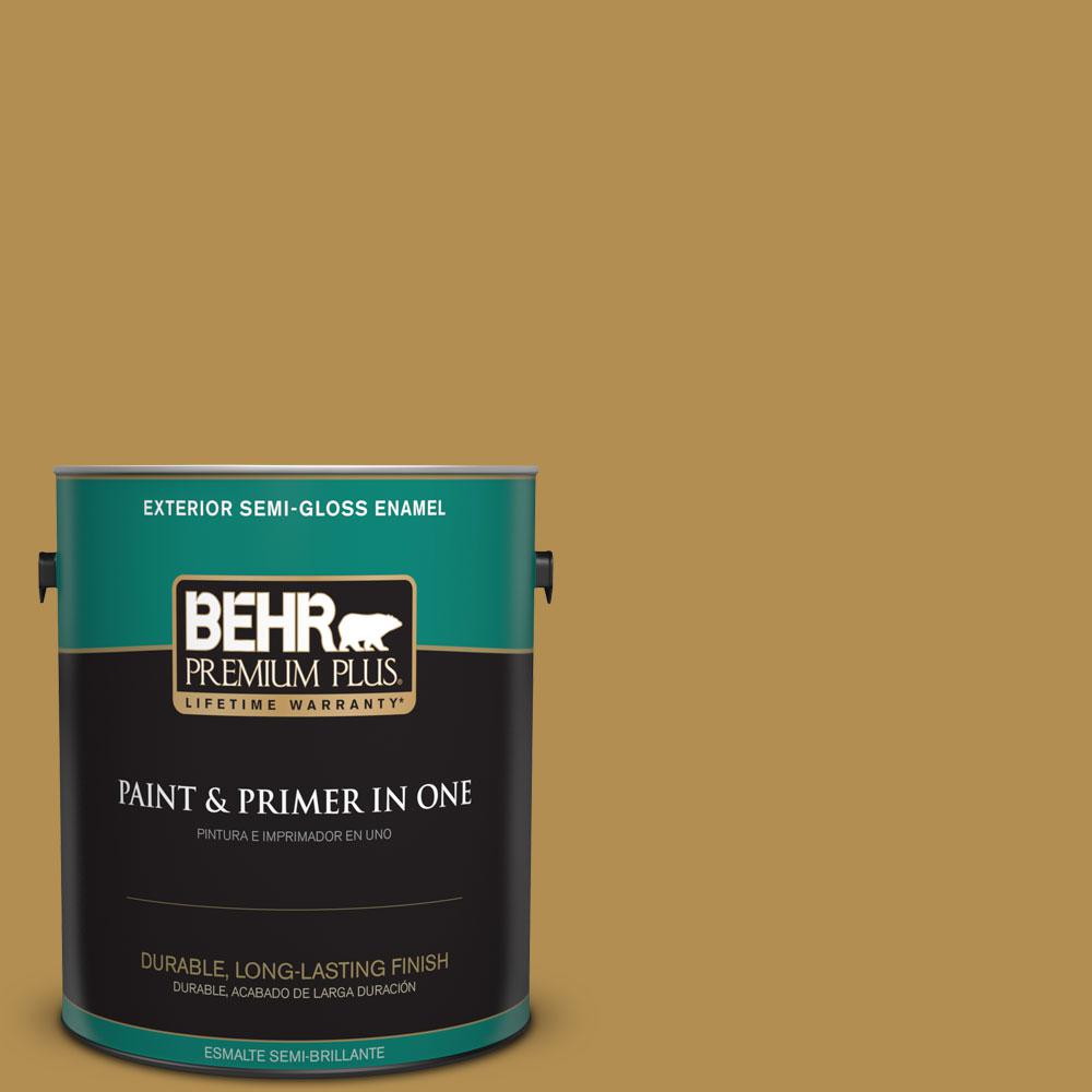 Behr Premium Plus 1 Gal 350d 6 Bronze Green Semi Gloss Enamel 350d 6 Bronze Green Semi Gloss Enamel Exterior Paint And Primer In One