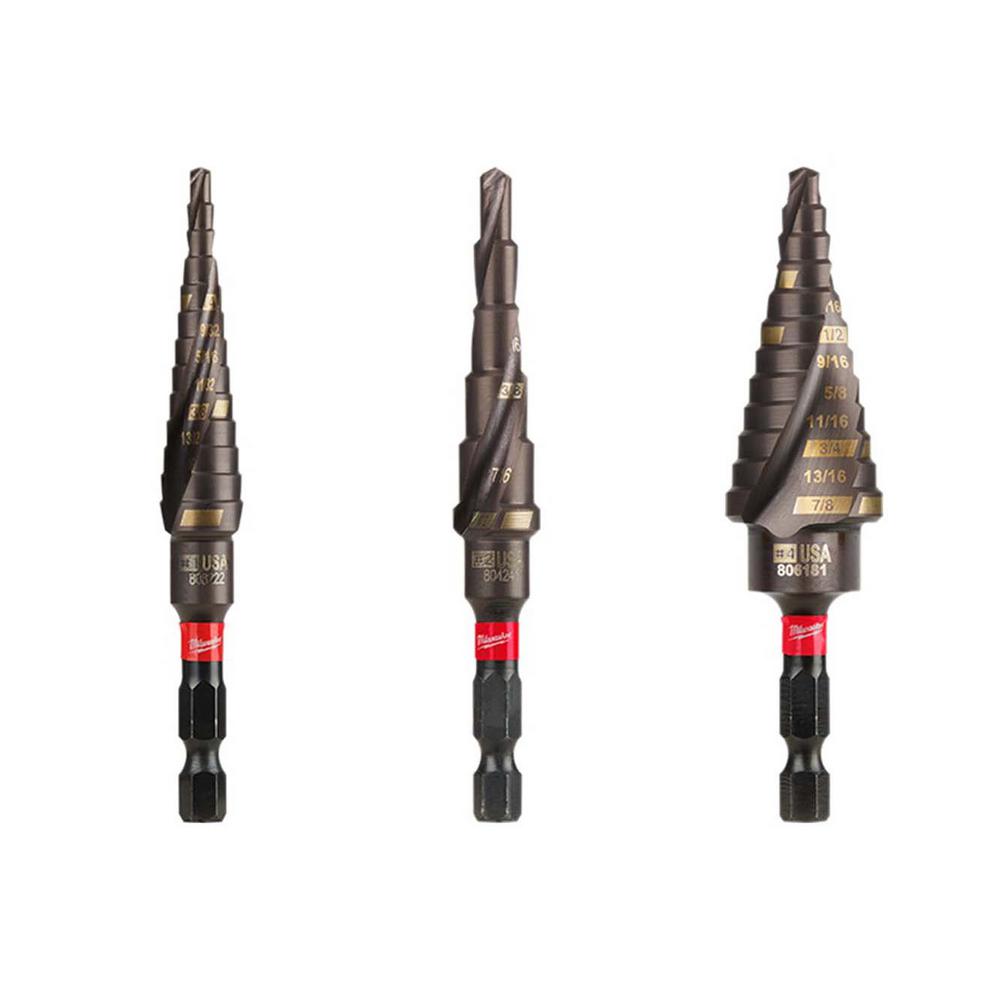 Step Drill Bit >> Milwaukee Titanium Shockwave Impact Duty Step Bit Kit 3 Piece Step Drill Bit >> Milwaukee Titanium Shockwave Impact Duty Step Bit Kit 3 Piece