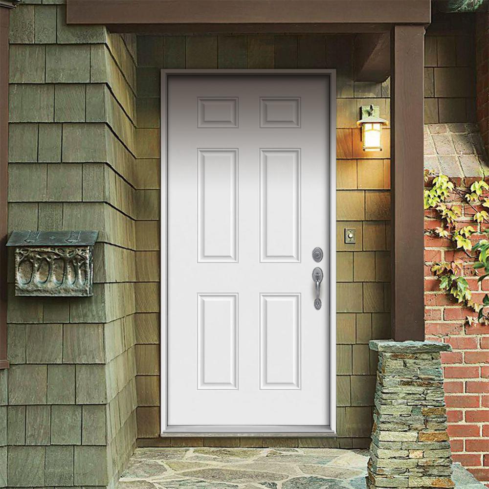 Jeld Wen 36 In X 80 In 6 Panel Primed 90 Minute Fire Rated Steel