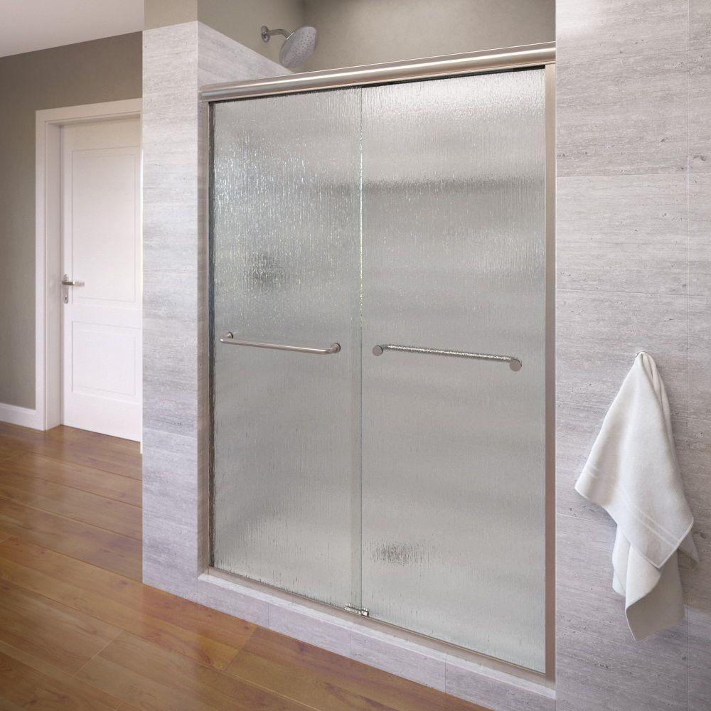 Basco Infinity 47 In X 70 In Semi Frameless Sliding Shower Door