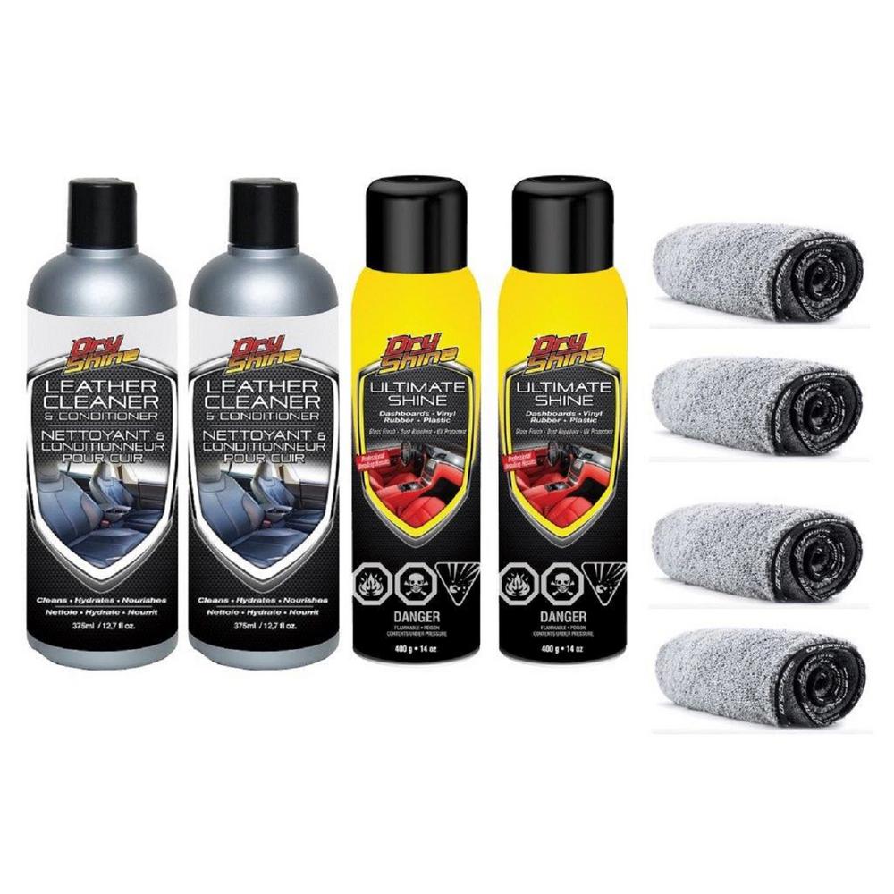 Dry Shine Waterless Car Care Automotive Interior Car Detailing Kit With Uv Protection 8 Pack