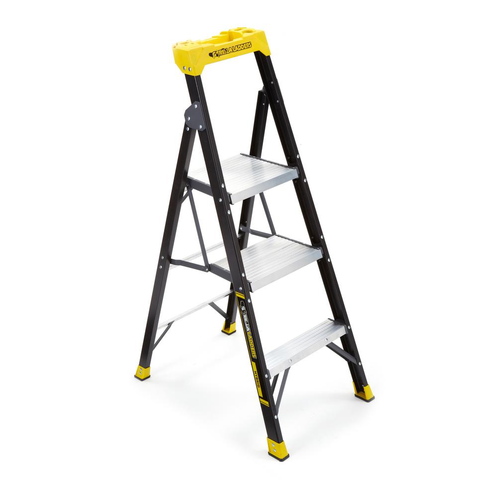 Gorilla Ladders 4.5 ft. Aluminum Hybrid Ladder with Tray with 250 lb. Load Capacity Type I Duty