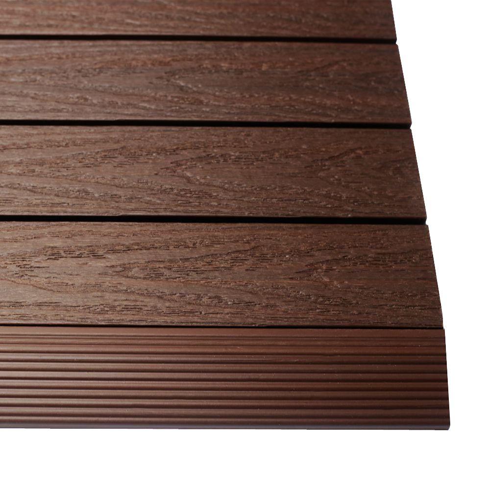 NewTechWood 1/6 ft. x 1 ft. Quick Deck Composite Deck Tile Straight ...