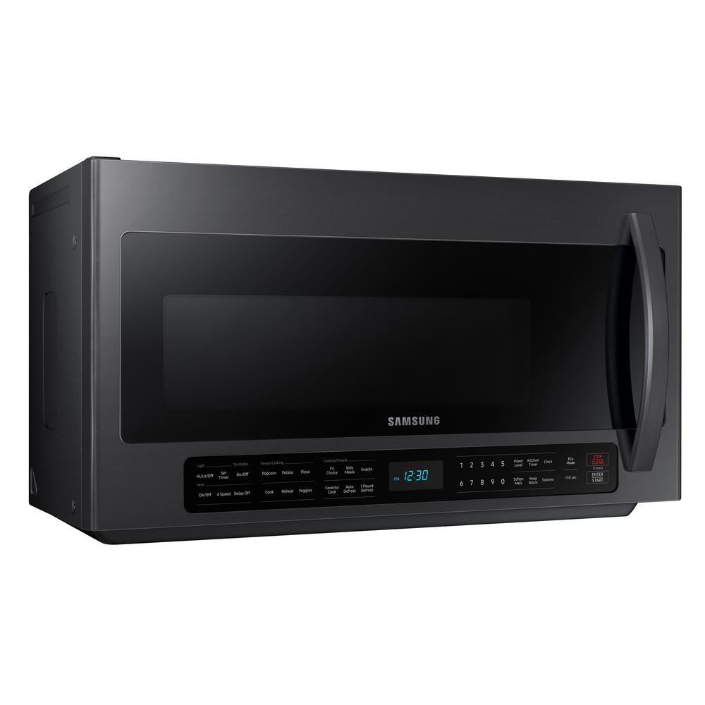 Samsung 2 1 Cu Ft Over The Range Microwave With Sensor Cook In 2 1 Cu Ft Over The Range Microwave