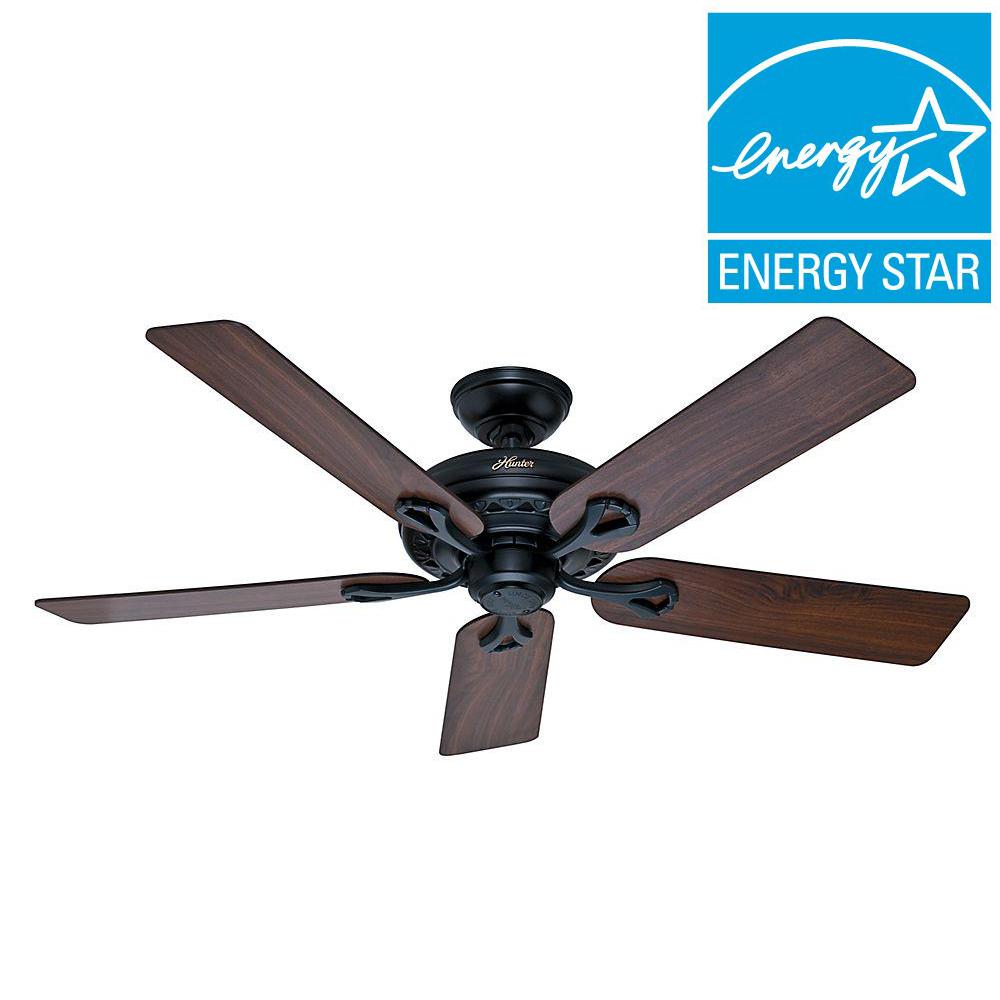 Hunter Savoy 52 In Indoor White Ceiling Fan 53103 The Home Depot This Review Is From Savoy 52 In Indoor Matte Black Ceiling Fan