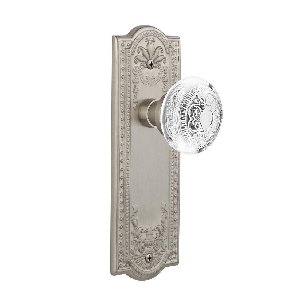 Satin Nickel Nostalgic Warehouse Meadows Plate with Keyhole Victorian Knob Double Dummy