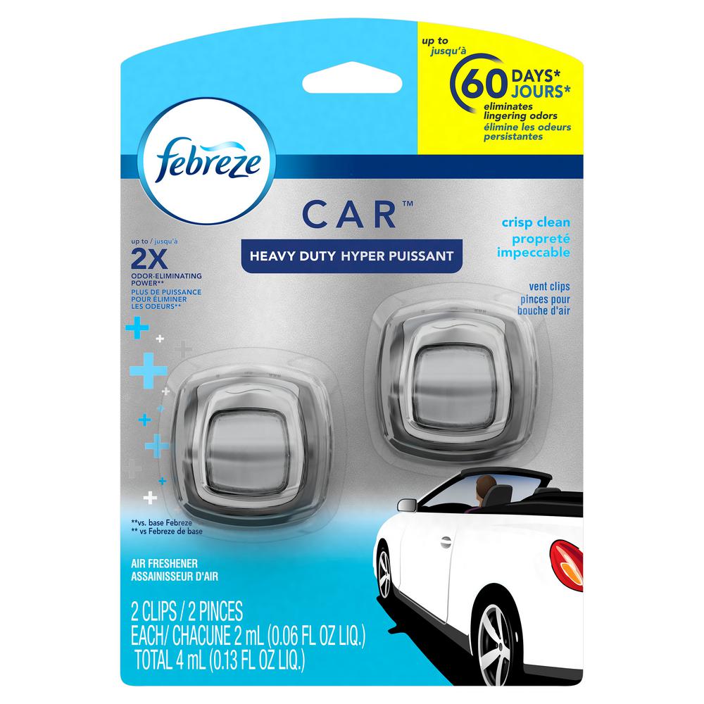 Febreze 0.06 oz. Linen and Sky Car Vent Clip Air Freshener (2Pack