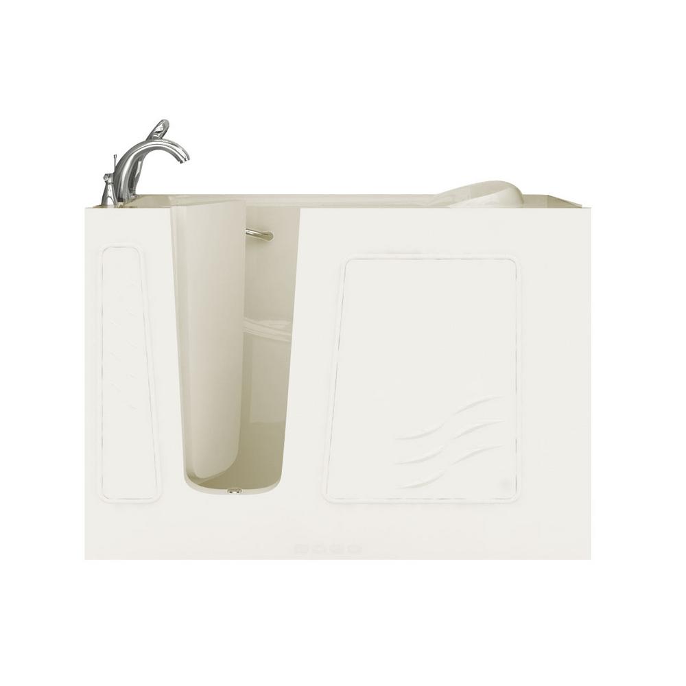 Universal Tubs Safe Deluxe 53 in. Right Drain Walk-In Whirlpool and Air Bathtub in Biscuit For Sale