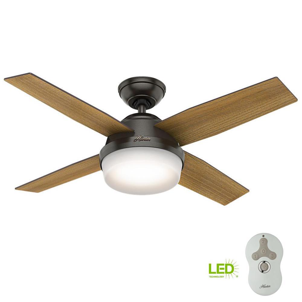 Hampton Bay Hawkins 44 In Tarnished Bronze Ceiling Fan Yg204 Tb D Dempsey 44 In Led Noble Bronze Ceiling Fan With Universal Remote