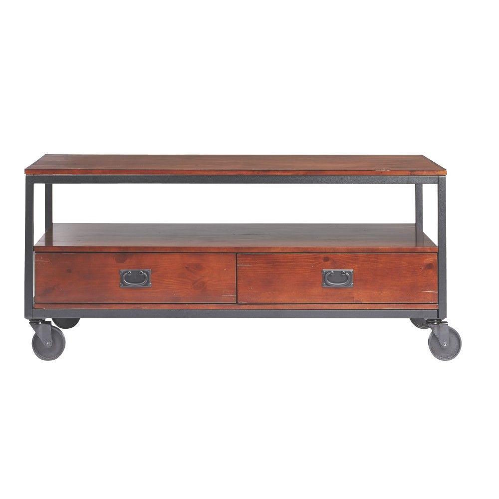 Home Decorators Collection Industrial Mansard Black Coffee Table