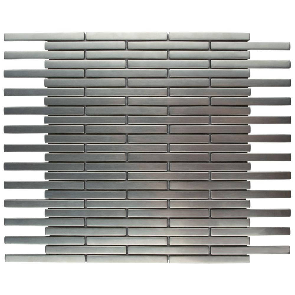 Merola Tile Meta Brick 11 3 4 In X 12 5 Mm Stainless Steel Merola Tile Meta Brick 11 3 4 In X 12