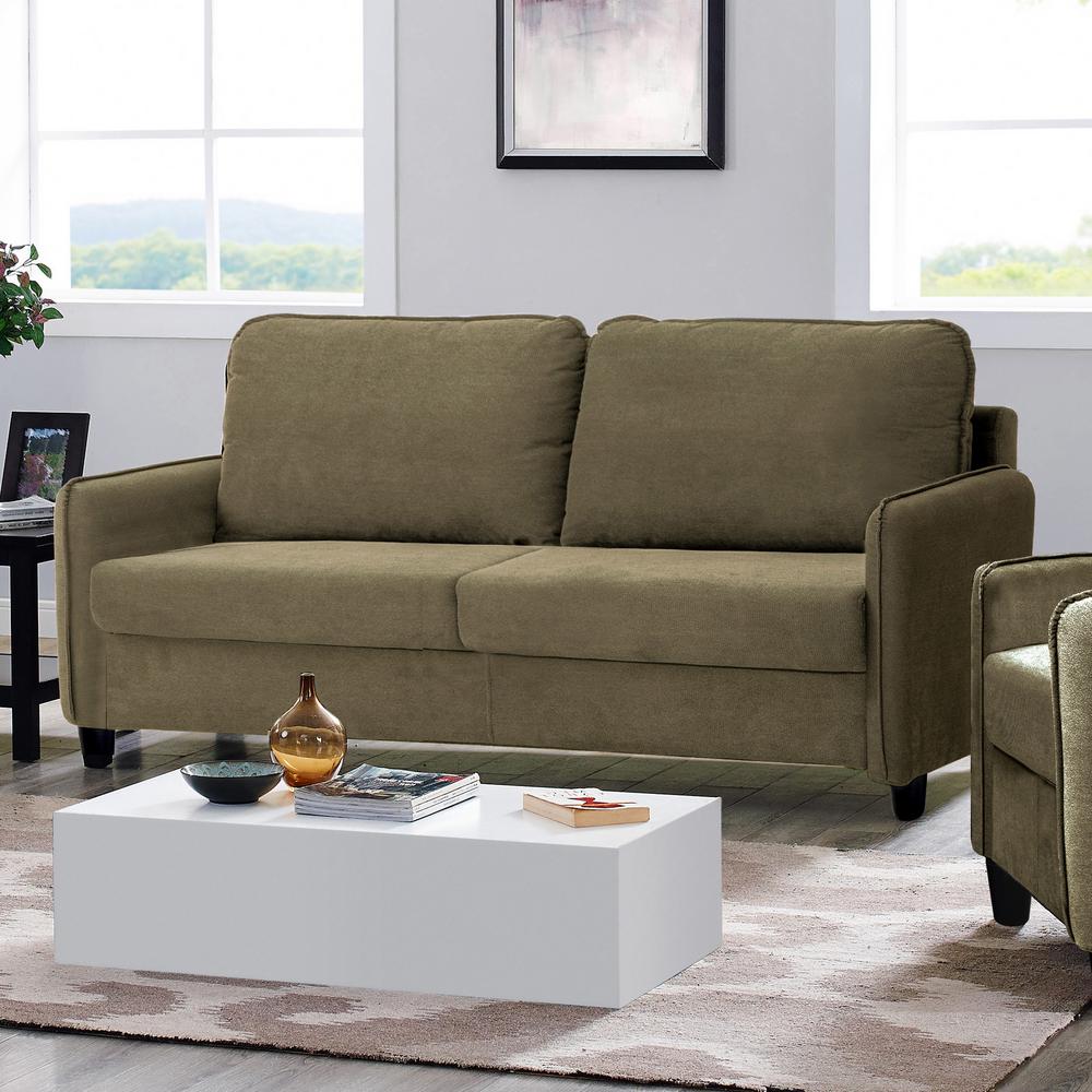 Lifestyle Solutions Sheldon Microfiber Sofa With Storage In Taupe