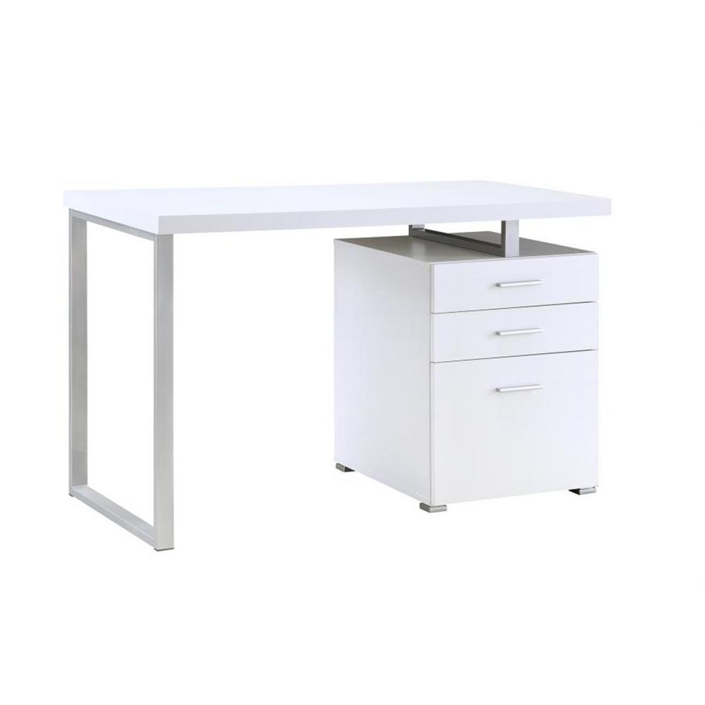 Coaster Writing Desk With File Drawer And Reversible Set Up White