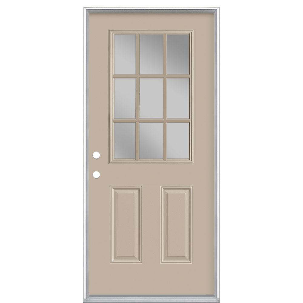 Masonite 36 in. x 80 in. 9 Lite RightHand Inswing Painted