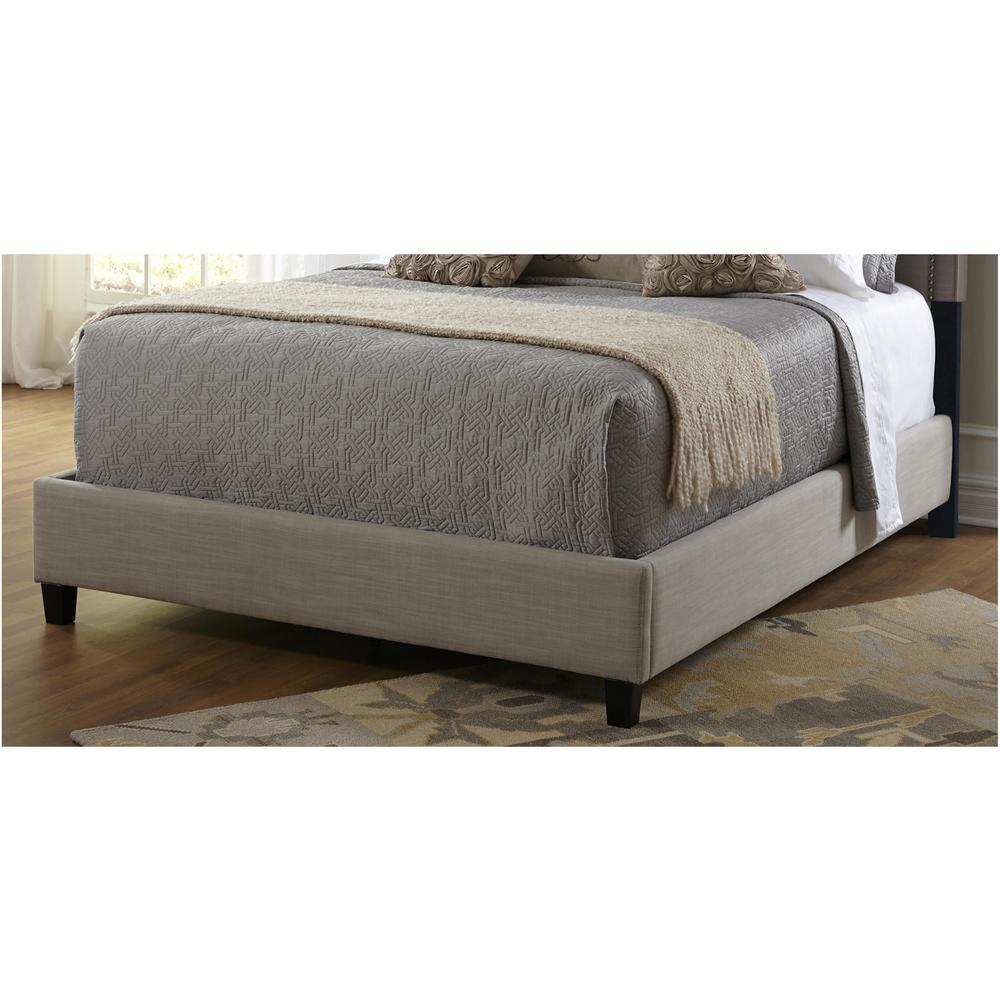 PRI Taupe Queen Upholstered Bed-DS-2286-251 - The Home Depot