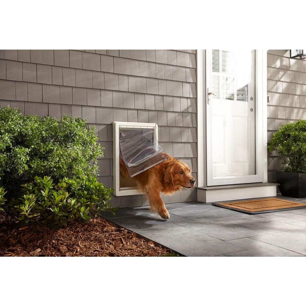 Framed Dog Pet Door Dual Flap XXL Extra Large All Weather Panel Frame