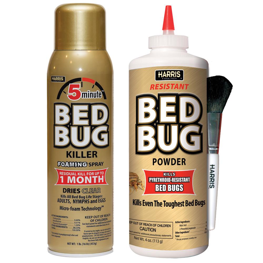 Harris 16 oz. 5Minute Bed Bug Killer Foaming Spray and 4 oz. Resistant