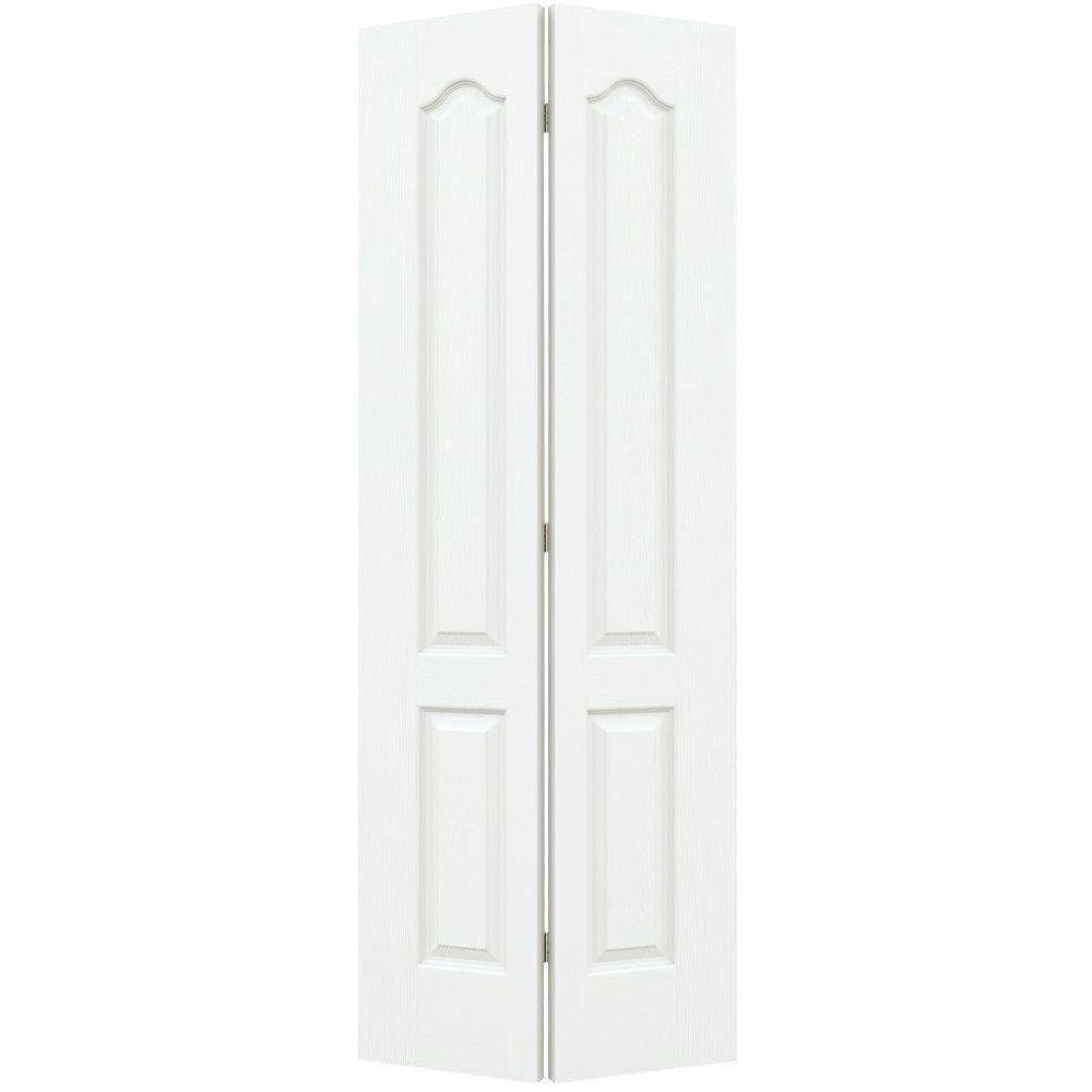 Jeld Wen 30 In X 80 In Camden White Painted Textured Molded Composite Mdf Closet Bi Fold Door