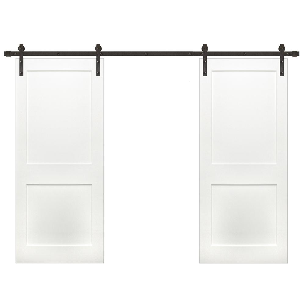 Pacific Entries 72 inch x 82 inch By-Part Prime 2-Panel Shaker wood Barn Door... by Pacific Entries