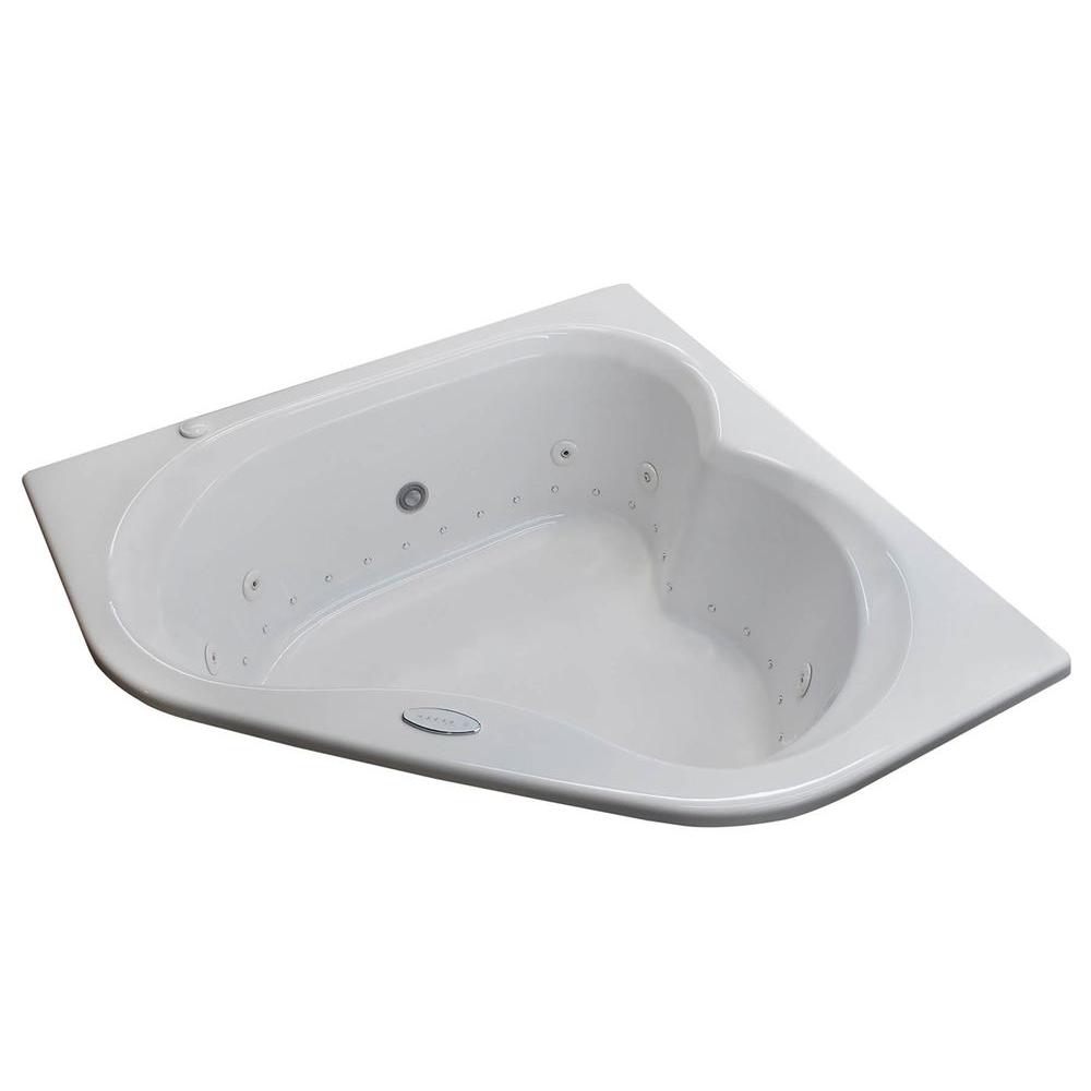 Universal Tubs Beryl 5 Ft Acrylic Corner Drop In Whirlpool Air Bathtub In White