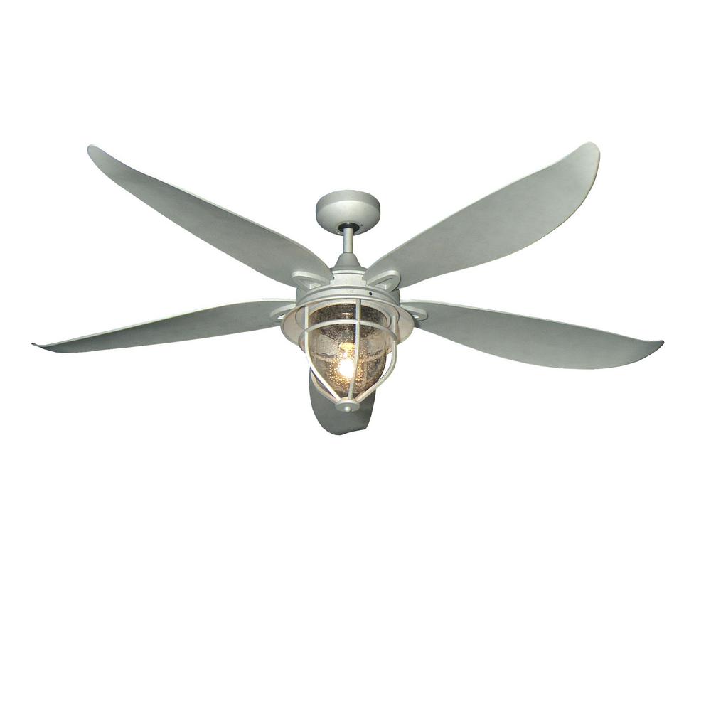 Troposair St Augustine 59 In Indoor Outdoor Galvanized Look Ceiling Fan With Light And Remote Control