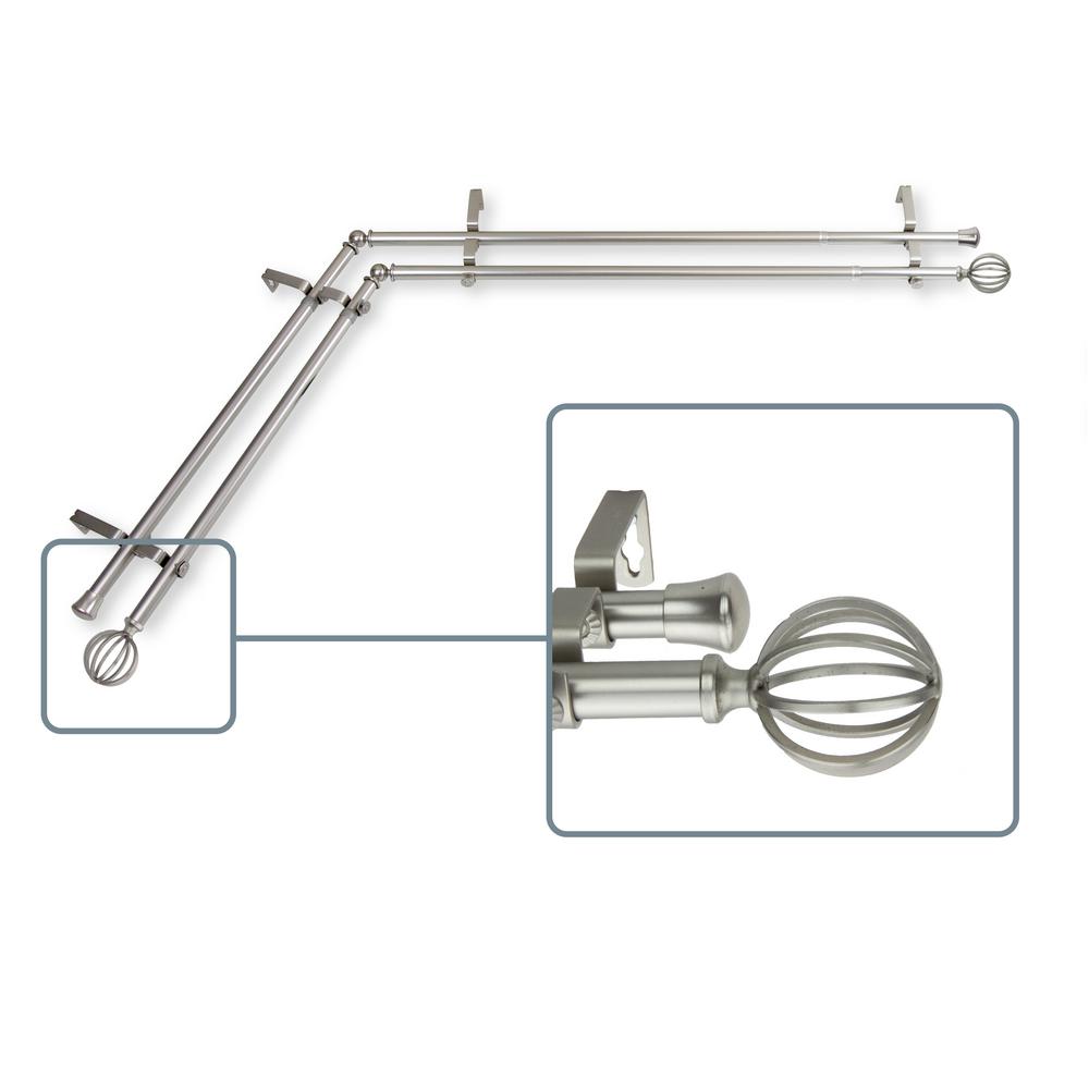 28 In To 48 In Adjustable 13 16 In Corner Window Double Curtain
