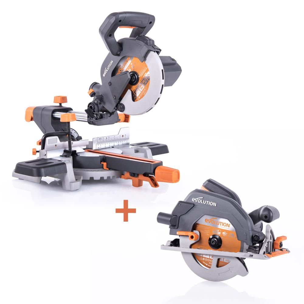 Evolution Power Tools 7-1 4 in. Sliding Miter Saw and 