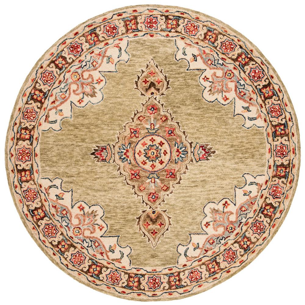 Safavieh Aspen Sage/Brown 7 ft. x 7 ft. Round Area RugAPN506A7R The