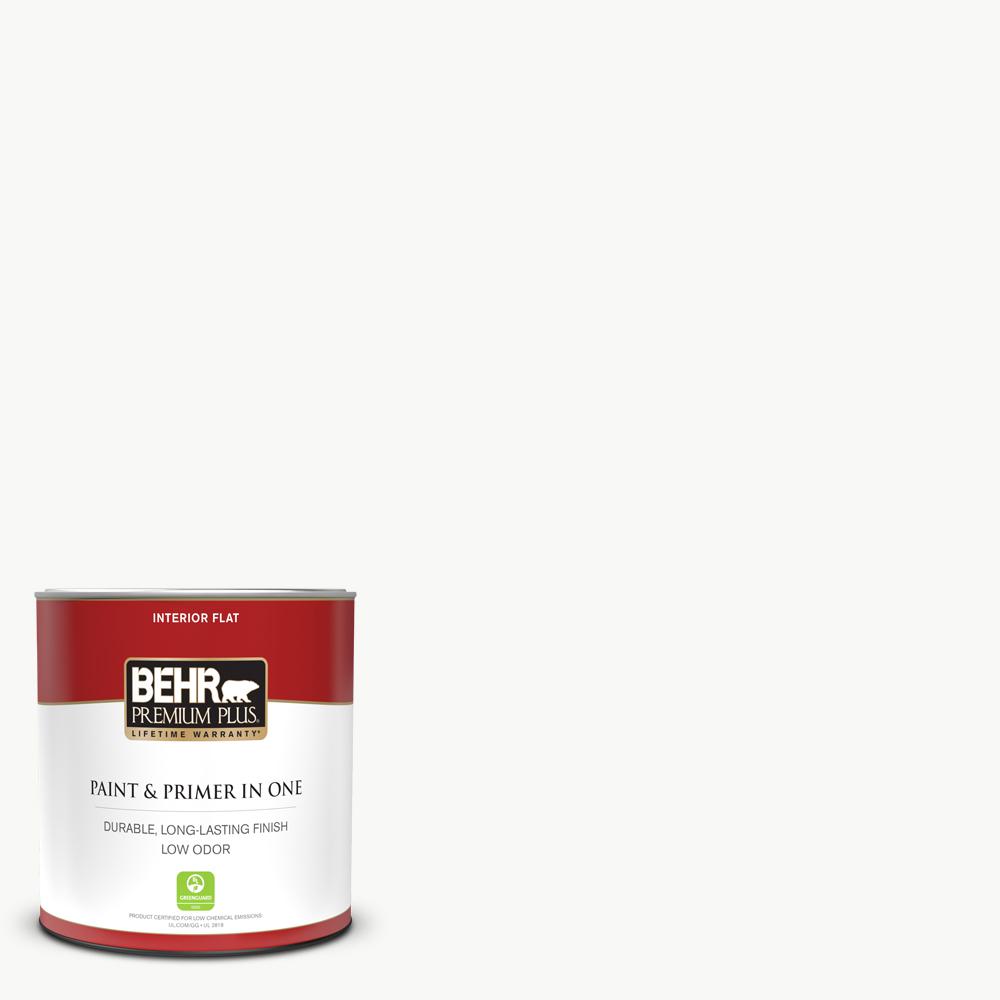 1 qt. Ultra Pure White Flat Low Odor Interior Paint and Primer in One