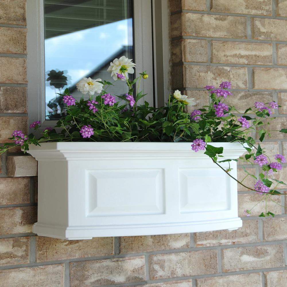 White Window Boxes Planters The Home Depot