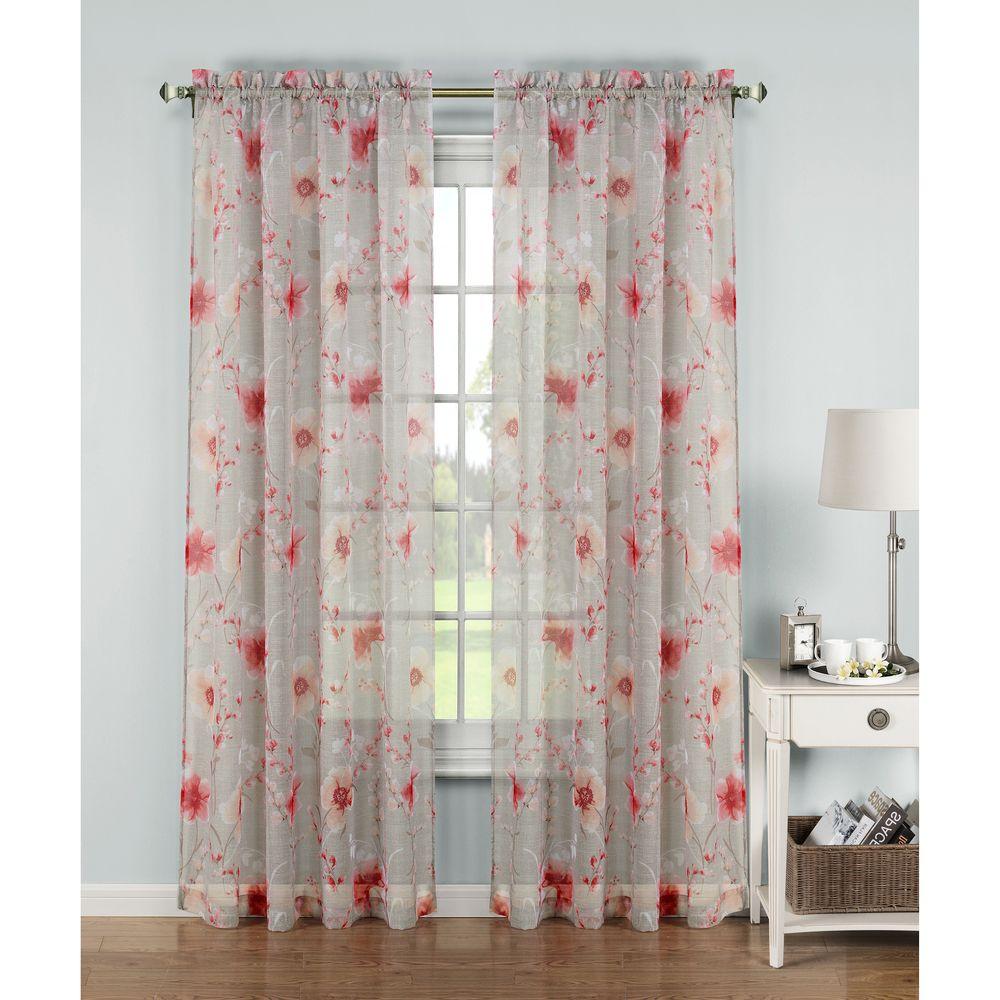 Window Elements Sheer Pamela Printed Sheer Extra Wide 54 In W X