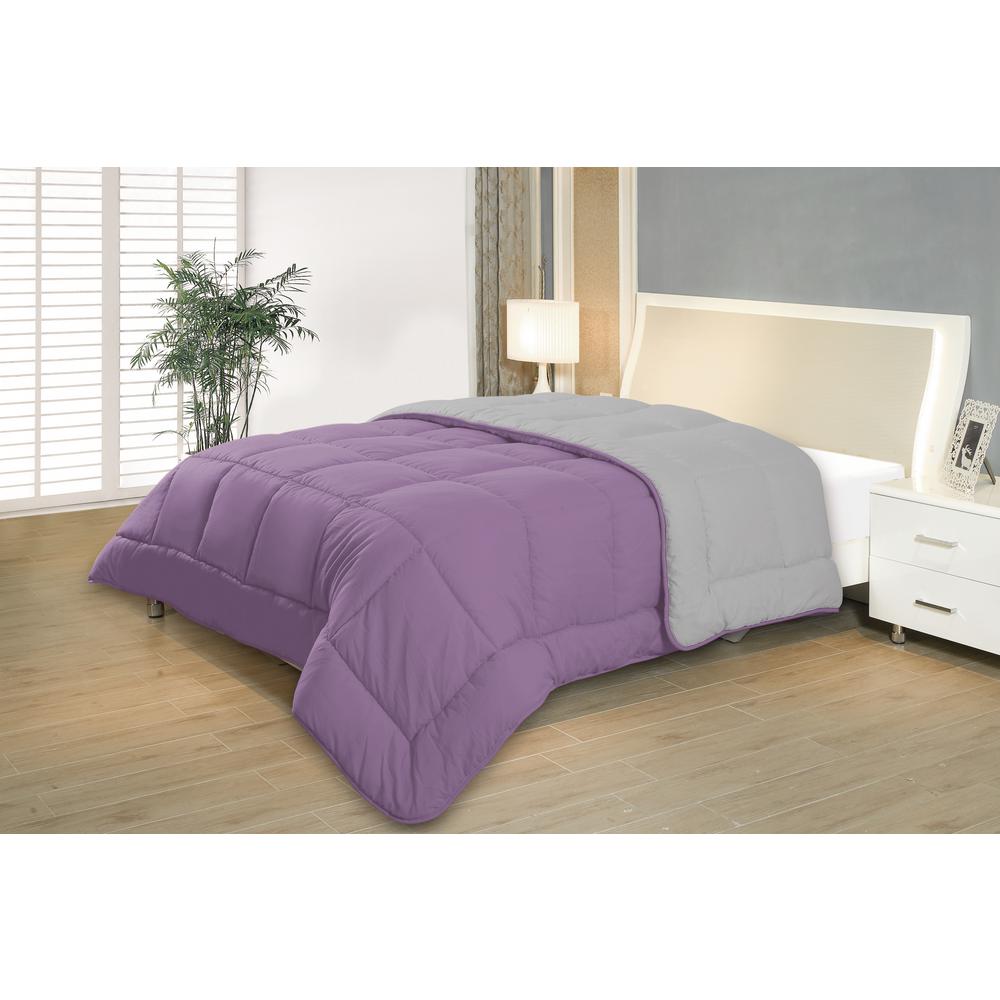 R2zen Year Round Warmth Purple Gray Twin Down Alternative Comforter Rz2dapg681 The Home Depot