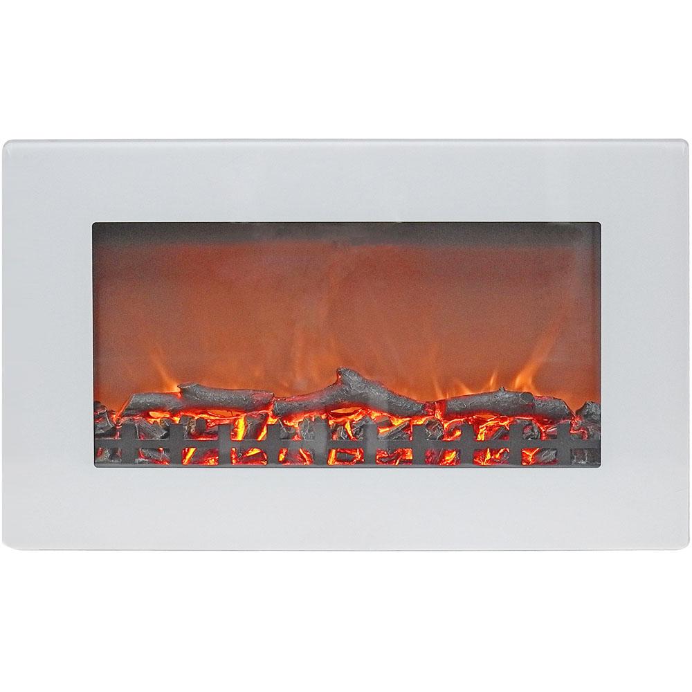 Hanover Fireside 30 In Wall Mount Electric Fireplace With White Flat Panel And Realistic Log Display F30wmef 2wt The Home Depot - White Fireplace Electric Wall Hanover Fireside 30 In Wall Mount Electric Fireplace With White Flat Panel And Realistic Log Display F30wmef 2wt The Home Depot - White Fireplace Electric Wall