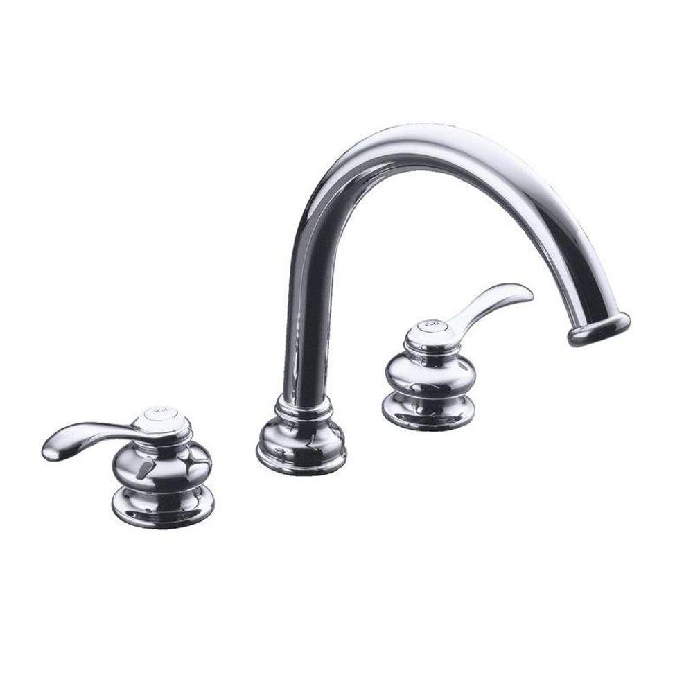 Kohler Fairfax Deck Mount Bath Faucet Trim Lever Handles 8 7 In Kohler Fairfax Deck Mount Bath Faucet Trim Lever Handles 8 7 In Non Diverter Spout Polished Chrome Valve Not Included K T12885 4 Cp The Home