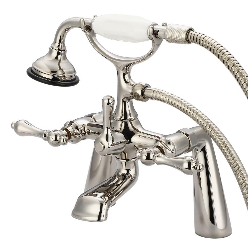 Water Creation 3Handle Vintage Claw Foot Tub Faucet with Hand Shower