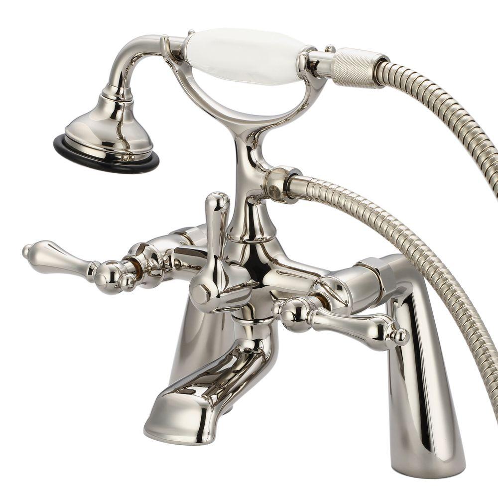 Water Creation F6-0003-05-AL Polished Nickel Tub Faucet with Handle Shower