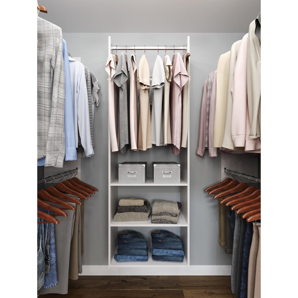 Closet Evolution 14 in. D x 25.125 in. W x 72 in. H Classic White Wood ...