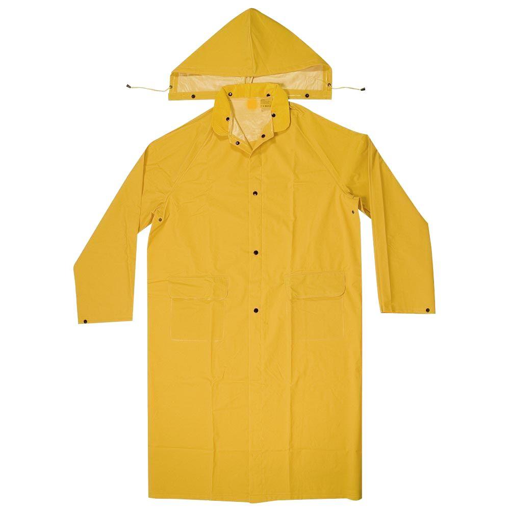 yellow raincoat with hood