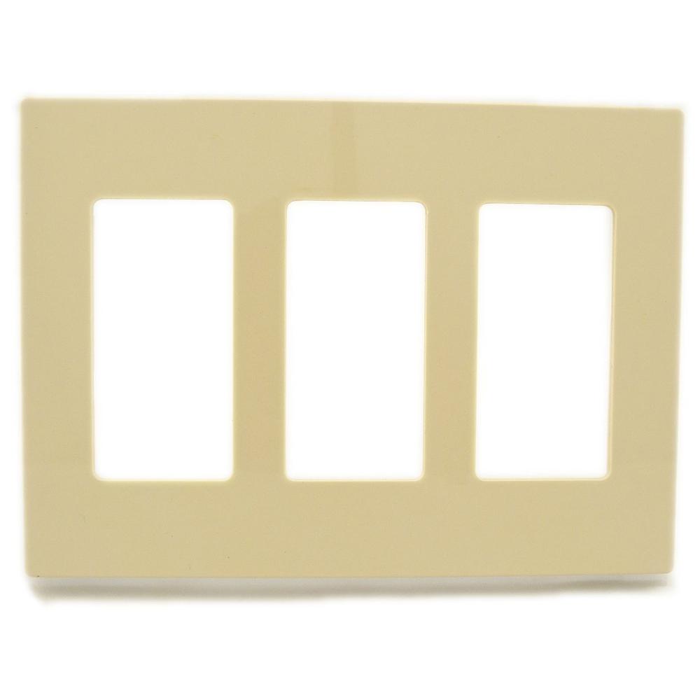 Leviton 3Gang Decora Screwless Wall Plate, Ivory80311SI The Home Depot