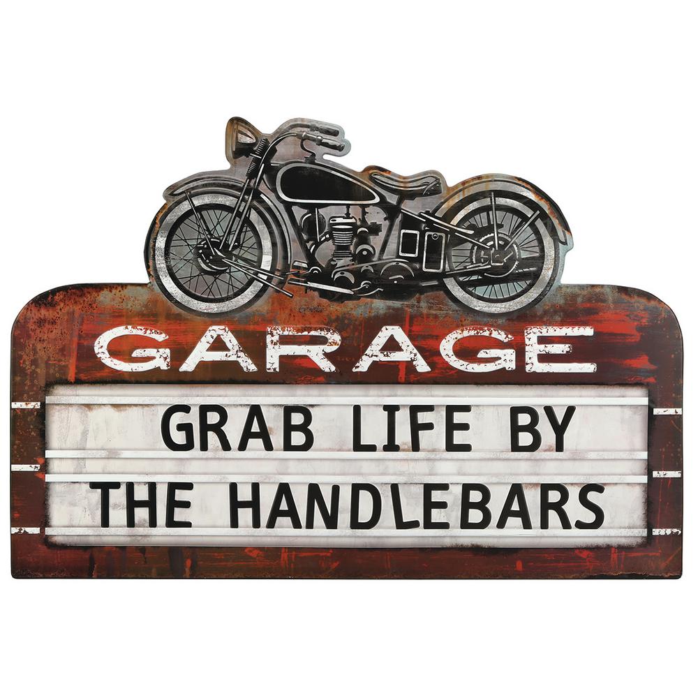 Open Road Brands Handlebars Embossed Tin Sign-90180602-S - The Home Depot