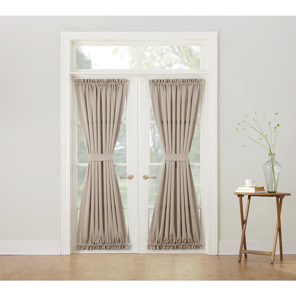 Sun Zero Semi Opaque Gregory Black Room Darkening Door Panel