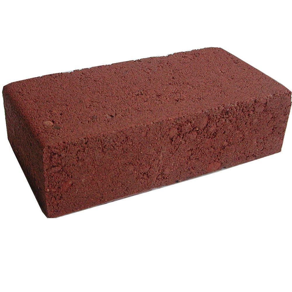 Oldcastle 2 in. x 3 in. x 7 in. Smooth Red Concrete Brick-22330002
