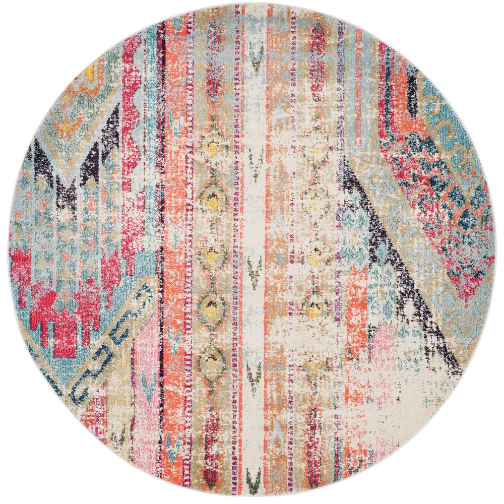 Safavieh Monaco Multi 5 Ft X 5 Ft Round Area Rug MNC222F 5R The   Multi Safavieh Area Rugs Mnc222f 5r 64 1000 