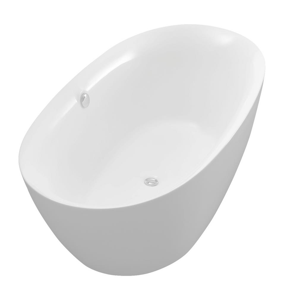 ANZZI Adze 5.9 ft. Acrylic Flatbottom NonWhirlpool Bathtub in WhiteFT