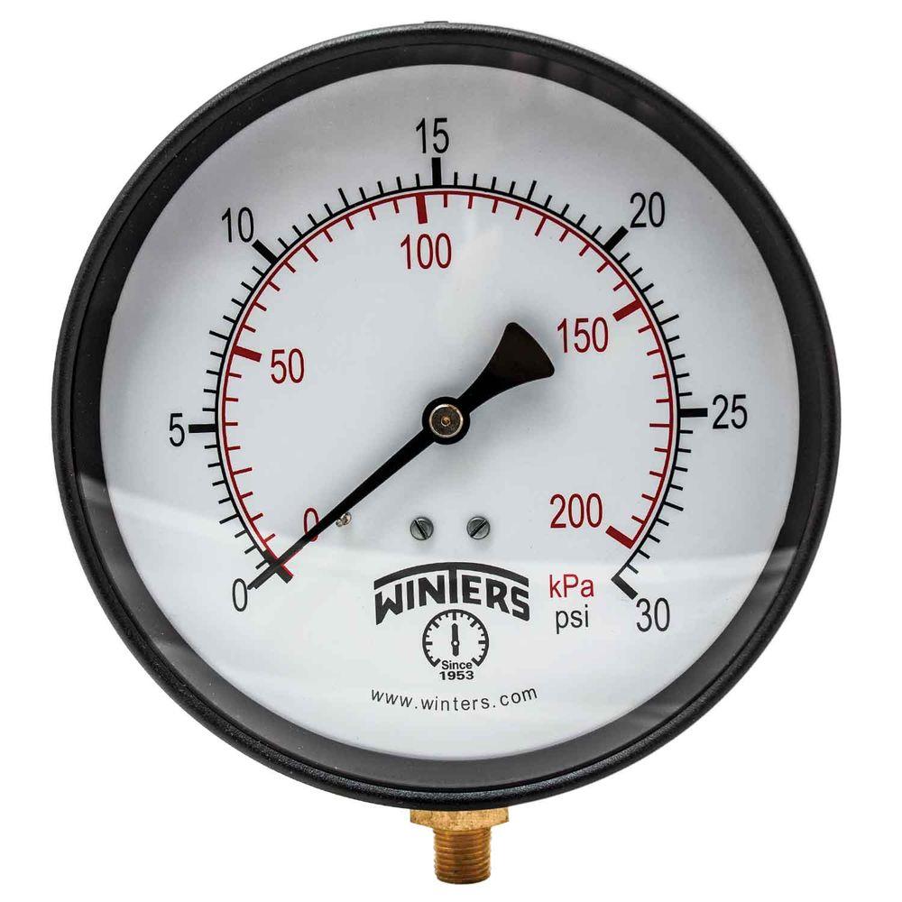 Poolmaster 1/4 in. 0-60 LB-CD Pressure Gauge - Bottom Mounted-36670 ...